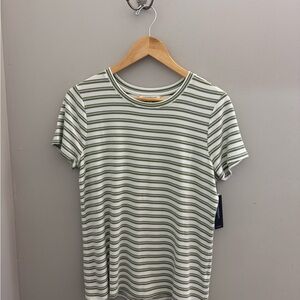 Liverpool Green Striped Short Sleeve Tee